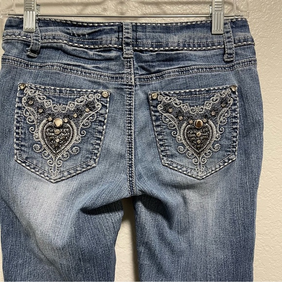 VTG Y2K 90s 2b Bebe Embelished Skinny Jeans Size 26 - Picture 5 of 7